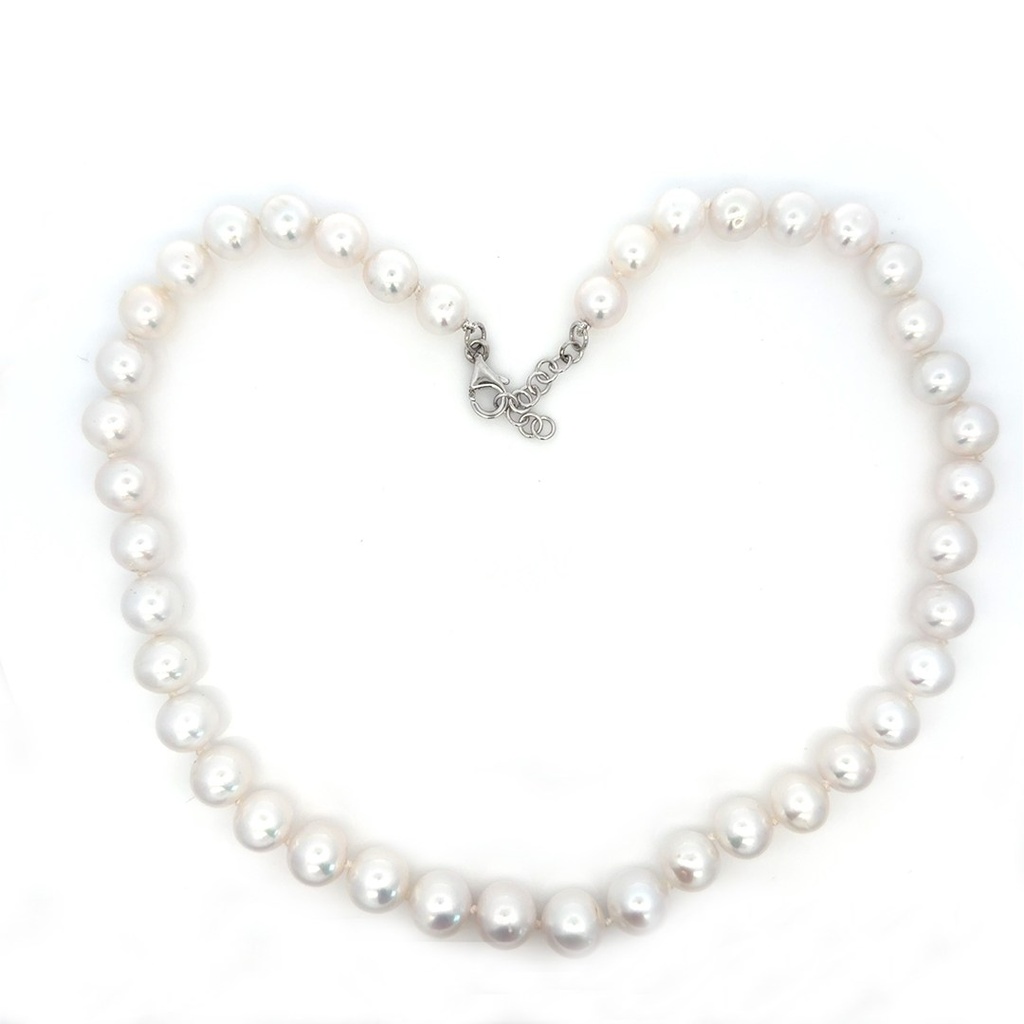 Colar 41 Perolas South Sea Redonda 11-12 MM com Extensores 59,87G 50CM Ouro Branco 18K - Coleçao Over The Moon