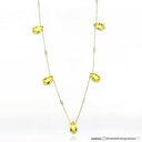 Colar 5 Berilos Amarelo Gota 13,88ct 6 Pastilhas Brilhantes 0,18ct H/i/j SI1/VS2 45cm 8,19g Ouro Amarelo 18k - Coleção Yellow