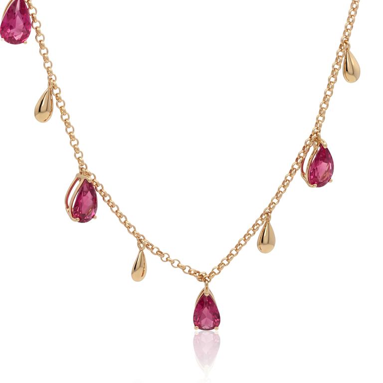[062036] Colar Rubelita 5,05 ct · Ouro Amarelo 18k