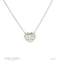 Colar Clássico Diamante Coração 1,50ct 14 Brilhantes 0,39ct H SI1 3,71g Ouro Branco 18k - Coleção Only You