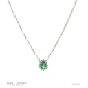 Colar 1 Esmeralda Brasileira Gota 0,38ct com Diamantes em Ouro Amarelo 18k