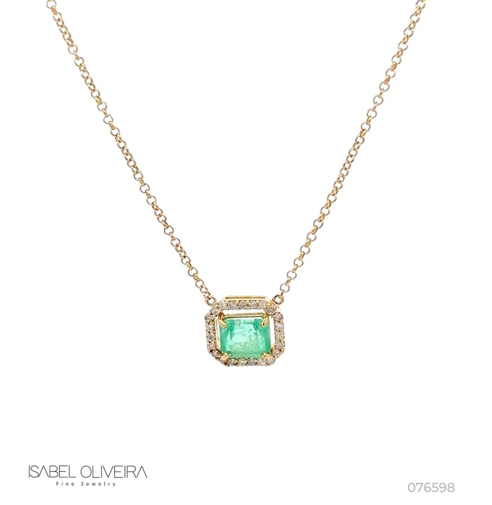 [076598] Colar Colombia Emerald 1,29 ct · Ouro Amarelo 18k