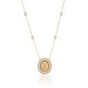 Colar Clássico Ii Nossa Senhora Aparecida 21 Brilhantes 0,64ct H SI1 6 Pastilhas 0,22ct H SI1 7,52g Ouro Amarelo 18k - Coleção Fe Santos