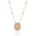Colar Clássico Ii Nossa Senhora Aparecida 64 Brilhantes 1,23ct H VS2 6 Pastilhas 0,29ct H VS2 45cm 8,19g Ouro Amarelo 18k - Coleção Fe Santos