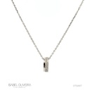Colar com Pingente Circulo 51 Brilhantes 0,21CT G VS1 42CM 3,00G Ouro Branco 18K - Coleçao Laisa