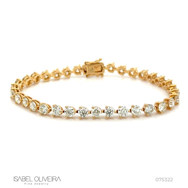 26-Pulseira Riviera 35 Brilhantes 9,26ct 18cm 14,49g Ouro Amarelo 18k - Coleção Rivieras