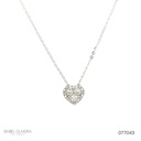 Colar Coração 15 Brilhantes 0,51ct 43cm 1,85g Ouro Branco 18k - Coleção Laisa