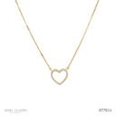 Colar Coração 26 Brilhantes 0,09ct 43cm 1,58g Ouro Amarelo 18k - Coleção Laisa