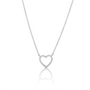 Colar Coração 26 Brilhantes 0,09ct 43cm 1,65g Ouro Branco 18k - Coleção Laisa
