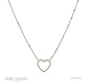 Colar Coração 26 Brilhantes 0,09ct 43cm 1,65g Ouro Branco 18k - Coleção Laisa
