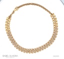 Colar Elos Groumet Quadrado 12mm Tira e Poe 728 Brilhantes 3,81ct 40cm 46,86g Ouro Amarelo 18k - Coleção Elos Power