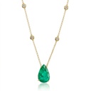 Colar Esmeralda Colombiana Gota 7,92ct 55 Brilhantes 0,28ct J SI1 6 Pastilhas 0,33ct g VS2 45cm 7,72g Ouro Amarelo 18k - Coleção Colômbia Emerald