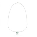 Colar Esmeralda Colombiana Octogonal 1,23ct com Diamantes em Ouro Branco 18k