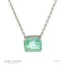 Colar Esmeralda Colombiana Octogonal 10,68ct 52 Brilhantes 0,26ct J SI1 60cm 10,92g Ouro Branco 18k - Coleção Colômbia Emerald