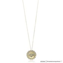 Colar Espírito Santo 19mm 7 Brilhantes J SI1 0,35ct 16 Pérolas 46cm 3,10g Ouro Amarelo 18k - Coleção Fe Santos