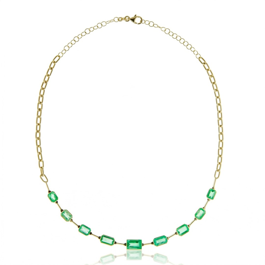 Colar Faca Colombia Emerald 11,82 ct · Ouro Amarelo 18k