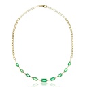 Colar Faca 9 Esmeraldas Colombianas Octogonal 11,82ct 45cm 18,92g Ouro Amarelo 18k - Coleção Colômbia Emerald