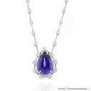 Colar Faca Tanzanita Gota 38,31ct 27 Brilhantes 6,13ct g VS1 H VS2 42cm 32,90g Ouro Branco 18k - Coleção Thalassa