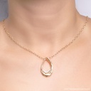 Colar Gota Vazada 8 Brilhantes 0,08ct 50cm 8,82g Ouro Amarelo 18k - Coleção Laisa