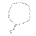 Colar Gravata 45 Pérolas South Sea Redonda 9-10 mm 3 Pérolas South Sea Irregular 44cm 57g Ouro Branco 18k - Coleção Over The Moon