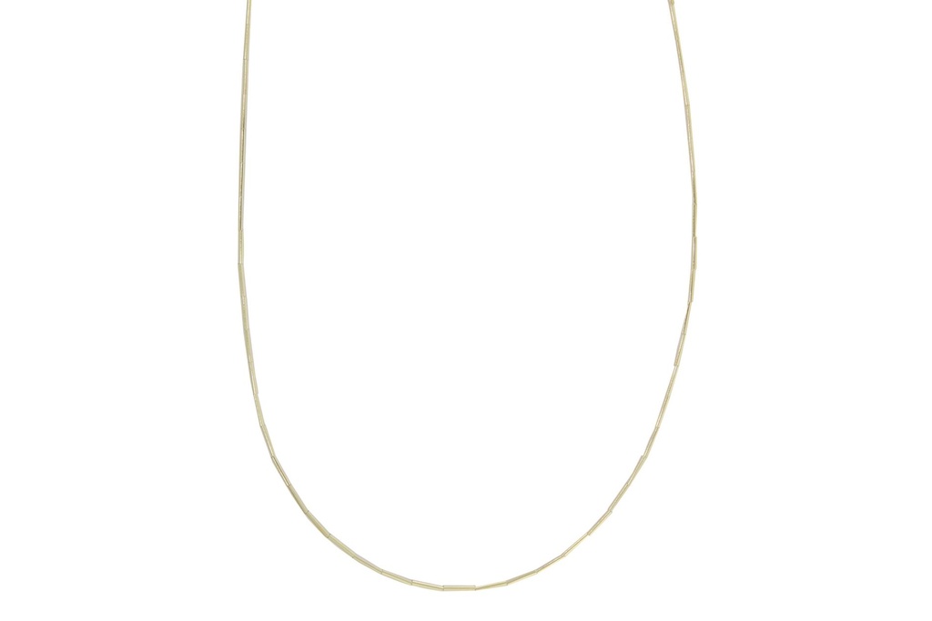 [046913] Colar Longo Canutilhos 120cm 7,55g a 7,60g Ouro Amarelo 18k - Coleção Minimalista