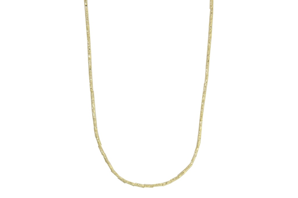Colar Martelado 120cm 14,60 a 15,20g Ouro Amarelo 18k - Coleção Minimalista