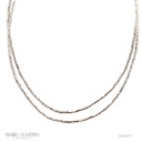 Colar Martelado 120cm 15,0g Ouro Branco 18k - Coleção Minimalista