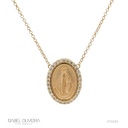 Colar Medalha Nossa Senhora das Graças 30 Brilhantes 0,51ct H VS2 6,27g 45cm Ouro Amarelo 18k - Coleção Fe Santos