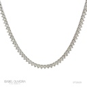 3-Colar Riviera 137 Brilhantes 2,00mm 4,12ct H VS2 com Bolinha 40cm 13,38g Ouro Branco 18k - Coleção Rivieras