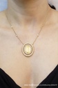 Colar Medalha Nossa Sra das Graças 164 Brilhantes 2,44ct 4 Pastilhas Brilhantes 0,18ct 50cm 16,60g Ouro Amarelo 18k - Coleção Fe Santos