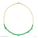 Colar Mix 32 Esmeraldas Brasileira 5,40ct 7 Colombiana 10,56ct 45cm 17,09g Ouro Amarelo 18k - Coleção Colômbia Emerald