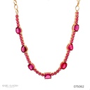 Colar Mix 39 Rubelitas 12CT 45CM 13,64G Ouro Amarelo 18K - Coleçao Rubelita