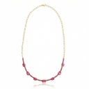 Colar 39 Rubelitas 13,52ct em Ouro Amarelo 18k