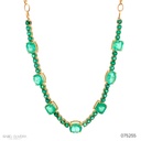 Colar Mix 7 Esmeraldas Colombianas 14,39CT 32 Esmeraldas Brasileiras 5,29CT 48CM 18G Ouro Amarelo 18K - Coleçao Colombia Emerald