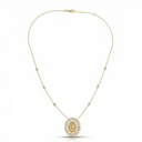 Colar Nossa Senhora das Graças 116 Brilhantes 1,38ct H VS2 6 Pastilhas 0,27ct g VS2 45cm 11,32g Ouro Amarelo 18k - Coleção Fe Santos