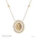 Colar Nossa Senhora das Graças 122 Brilhantes 0,96ct 6 Pastilhas 0,26ct H VS2 45cm 9,0g Ouro Amarelo 18k - Coleção Fe Santos