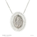Colar Nossa Senhora das Graças 42 Diamantes Navetes 2,75ct 30 Brilhantes 0,46ct H VS2 45cm 12,95g Ouro Branco 18k - Coleção Fe Santos