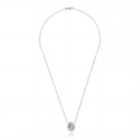 Colar Nossa Senhora das Graças Oval 24 Brilhantes 0,33ct H VS2 45cm 4,24g Ouro Branco 18k - Coleção Fe Santos
