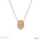 Colar Oval Nossa Senhora das Graças 14,60mm x 9,30mm 24 Brilhantes 0,34ct g VS1 45cm 4,56g Ouro Amarelo 18k - Coleção Fe Santos