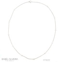 Colar Pastilha 11 Brilhantes 0,37CT 45CM 2,90G Ouro Branco 18K - Coleçao Fios e Pastilhas