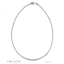 3-Colar Riviera Inteira 197 Brilhantes 6,48ct H VS2 14,80g 40cm Ouro Branco 18k - Coleção Riviera