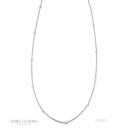 Colar Pastilha 21 Brilhantes 0,71CT 80CM 5,14G Ouro Branco 18K - Coleçao Fios e Pastilhas