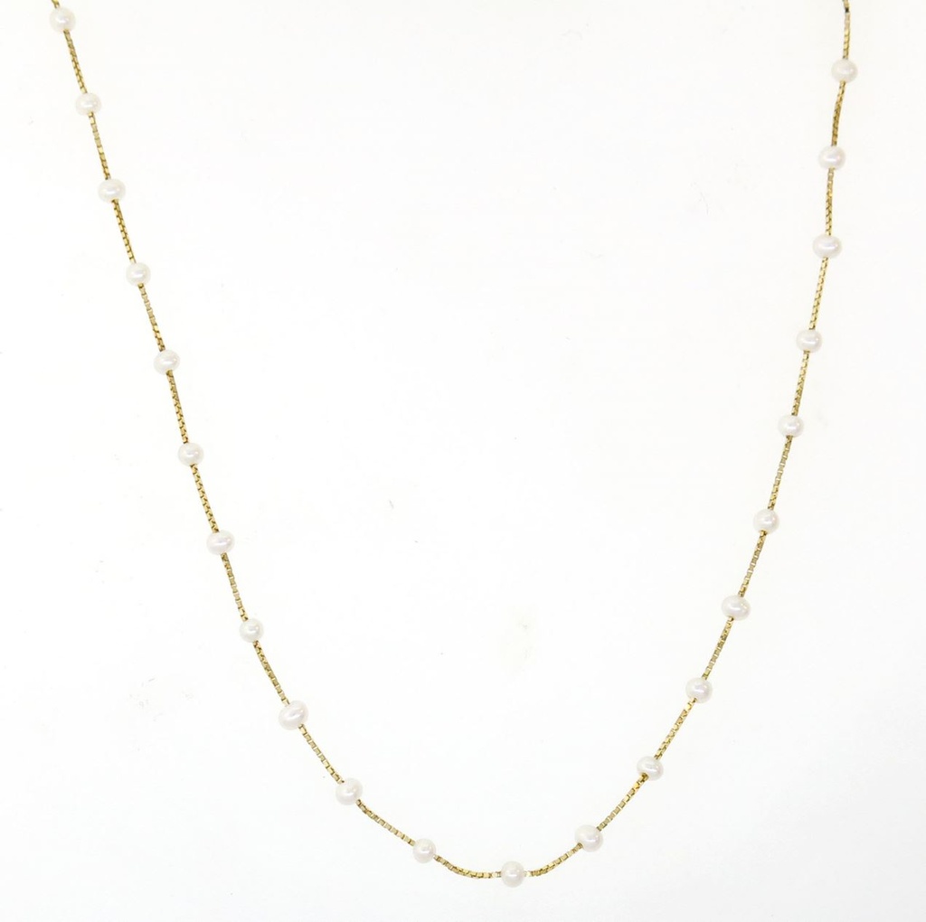 Colar Perolinhas 40cm 2,75g a 2,90g Ouro Amarelo 18k - Coleção Mademoiselle