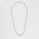 Colar Riviera 118 Diamantes Trapézios 2,52ct 190 Brilhantes 1,49ct com Bolinha 43cm 17,19g Ouro Branco 18k - Coleção Onassis