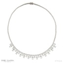 Colar Riviera 161 Diamantes Baguetes 1,87ct 200 Brilhantes 1,68ct com Bolinha 43cm 19,39g Ouro Branco 18k - Coleção Onassis