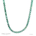Colar Riviera 47 Esmeralda Brasileira Redonda 4MM 9,08CT Extensor Bolinha 42CM 21,82G Ouro Branco 18K - Coleçao Brazilian Emerald