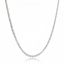 Colar Riviera Tulipa Degradê 11 a 3pts 191 Brilhantes 7,21ct H VS2 40cm 16,62g Ouro Branco 18k - Coleção Rivieras