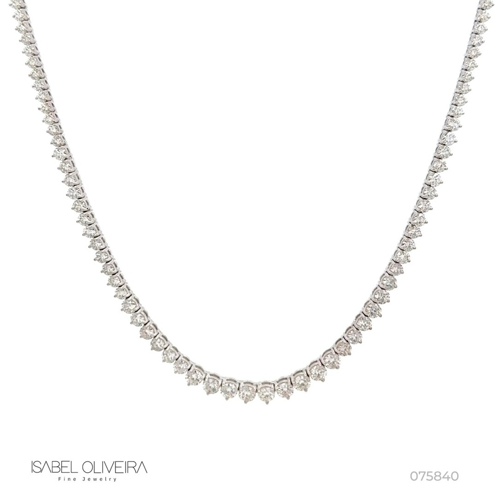 Colar Riviera Degrade 187 Brilhantes 7,07CT H VS2 40CM 17,39G Ouro Branco 18K - Coleçao Rivieras