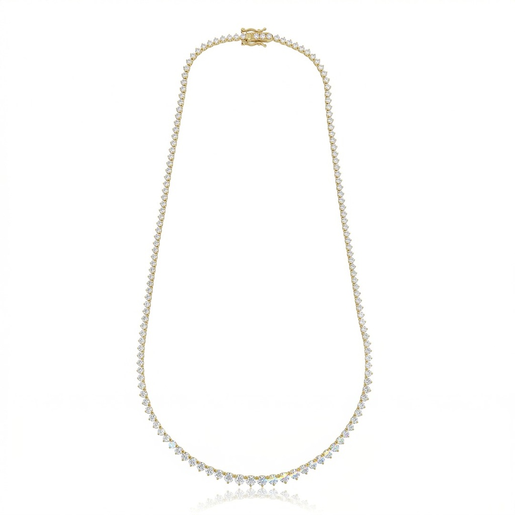 [073190] Colar Riviera Degradê 20 a 4pts 149 Brilhantes 9,35ct g H VS1 VS2 40cm 17,22g Ouro Amarelo 18k - Coleção Rivieras