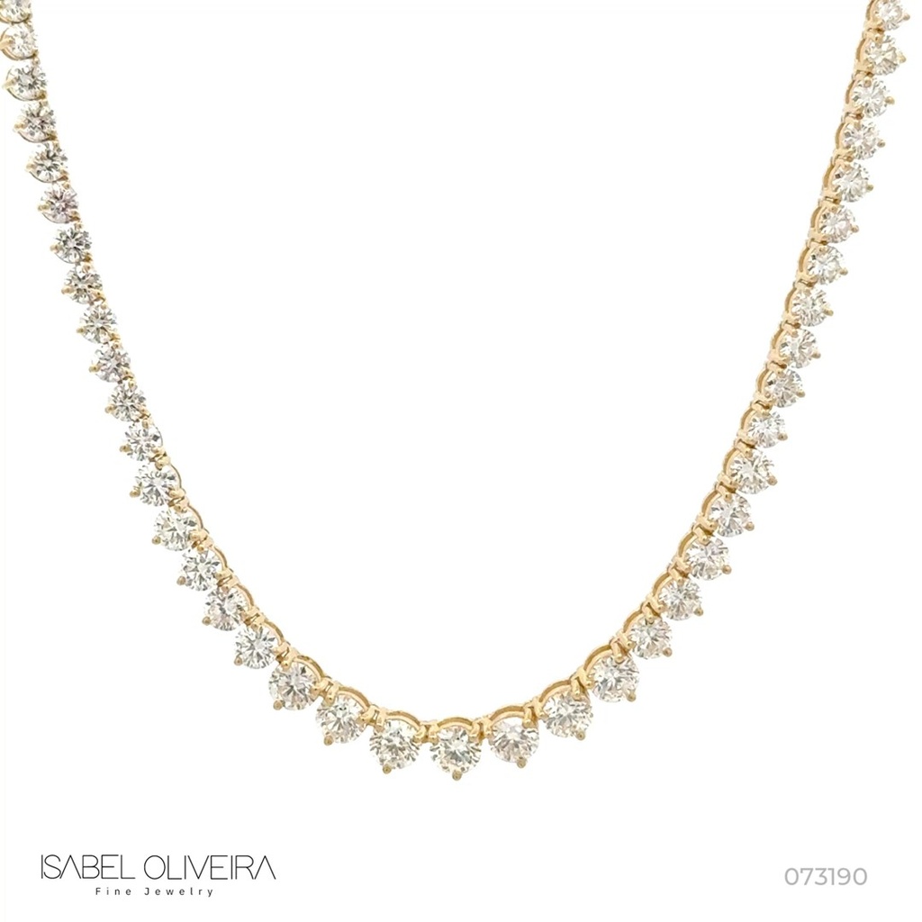 Colar Riviera Degradê 20 a 4pts 149 Brilhantes 9,35ct g H VS1 VS2 40cm 17,22g Ouro Amarelo 18k - Coleção Rivieras